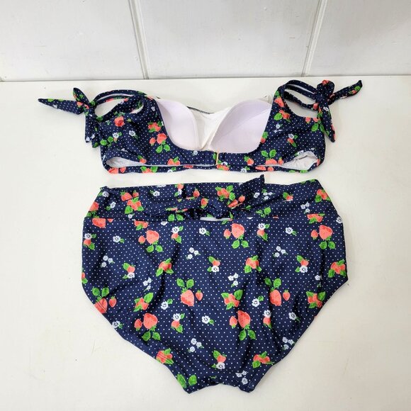 ModCloth Retro Floral High-Waisted Bikini Set Size X-Large - Picture 7 of 8